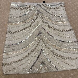 White sequin skirt